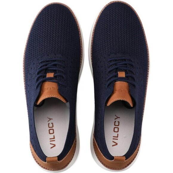 🆕VILOCY Men's Dark Blue Casual Dress Oxfords Business Mesh Breathable Sneakers - Picture 5 of 12